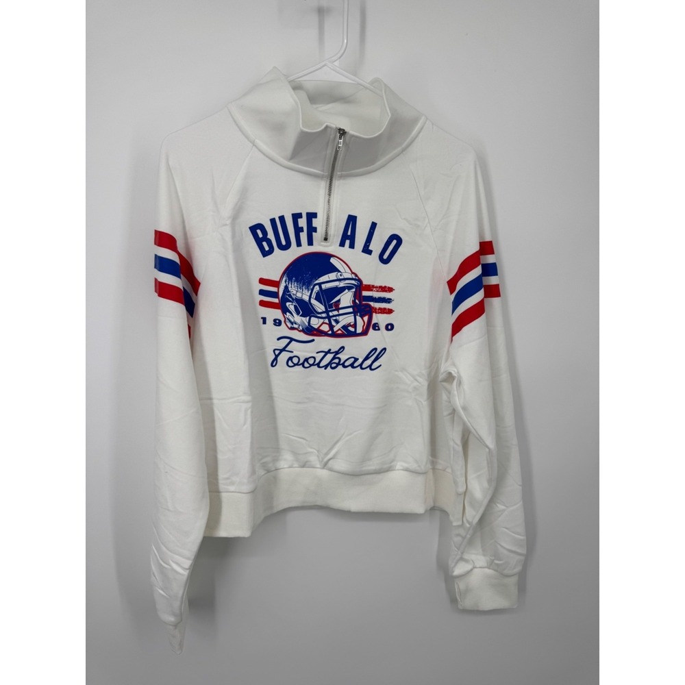 Buffalo Bills‎ NFL Football Fan Apparel Sweatshirt Womens Large White Logo